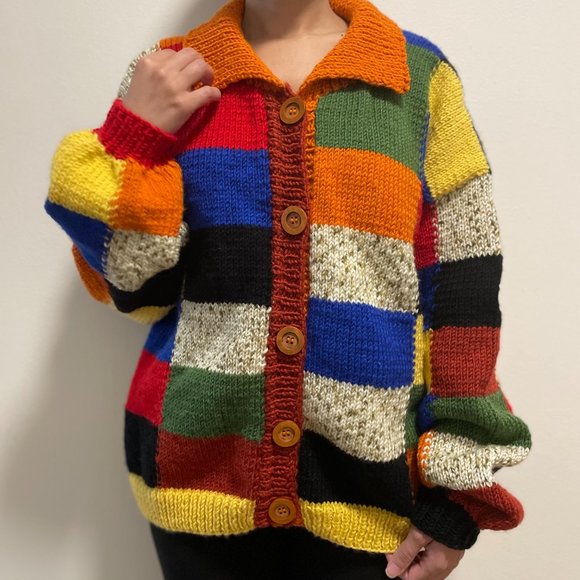 Cardigan Hand-Knitted Sweater Gift for her Birthday Harry Styles Cardigan Croche - Picture 4 of 7